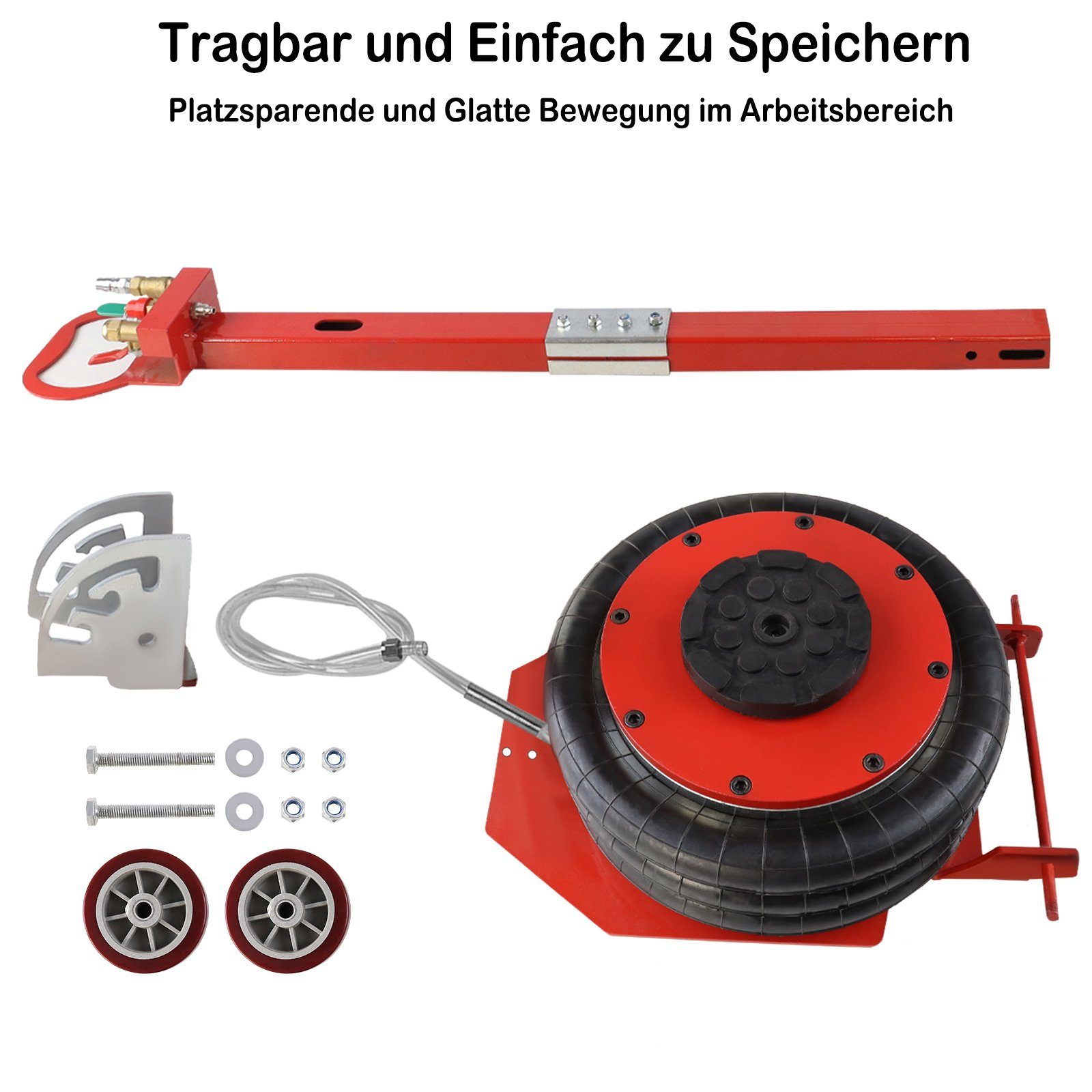 UISEBRT Hydraulikheber 3T Pneumatischer Wagenheber, Einstellbar Griff