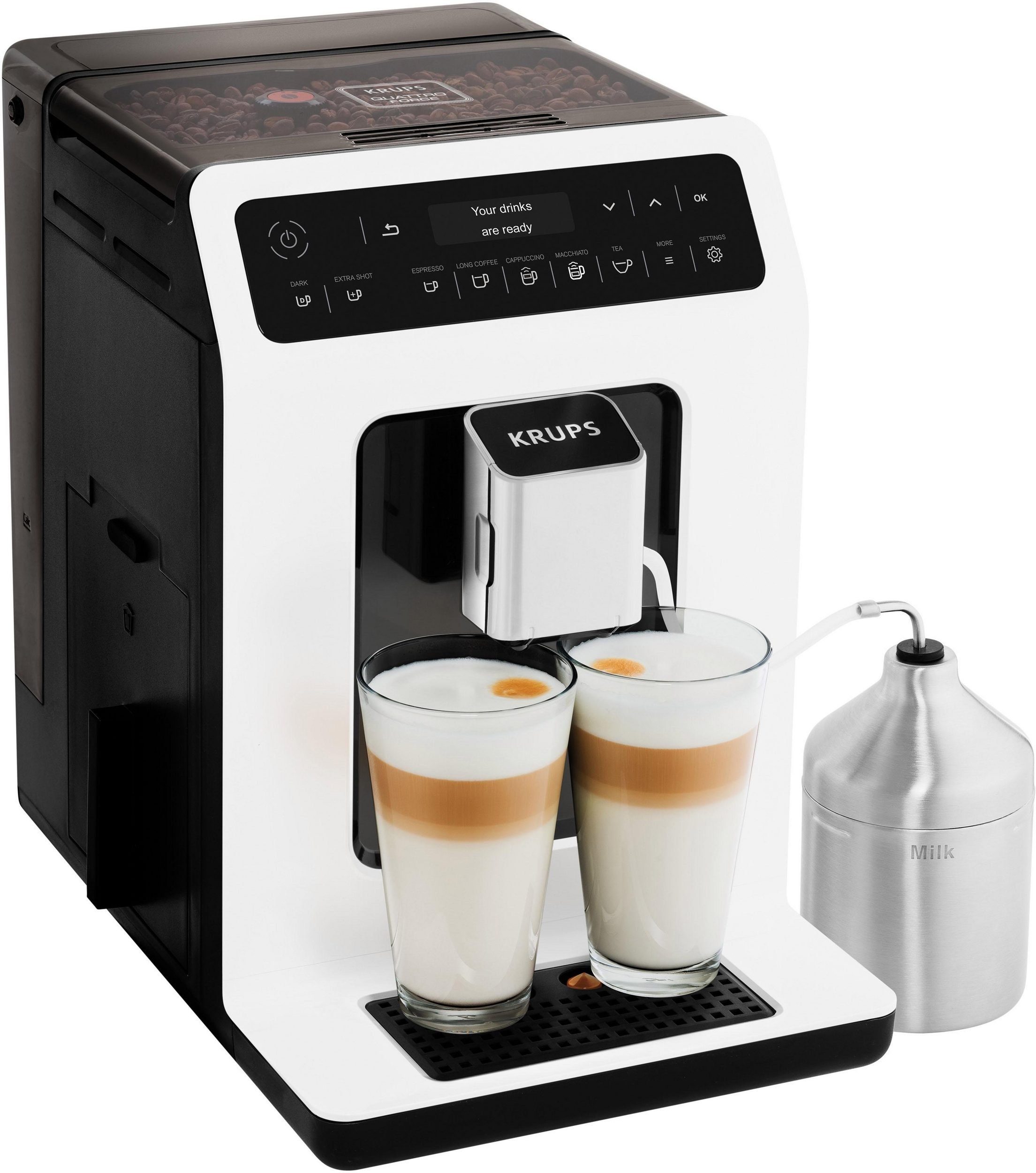 Krups Kaffeevollautomat Kaffeevollautomat EA8911 Evidence, inkl. Milchbehälter
