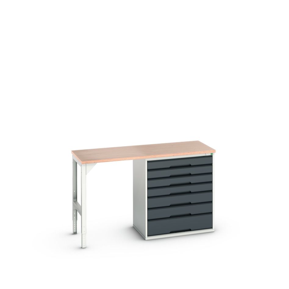 Bott 16921904.19 Verso munkapad 7 fiókkal 1 ajtóval Szélesség / nagyobb 1500 mm Multiplex RAL 7016