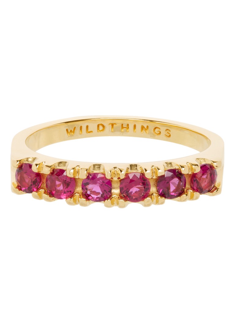 Wildthings Vintage prsten boje fuksije, pozlaćen