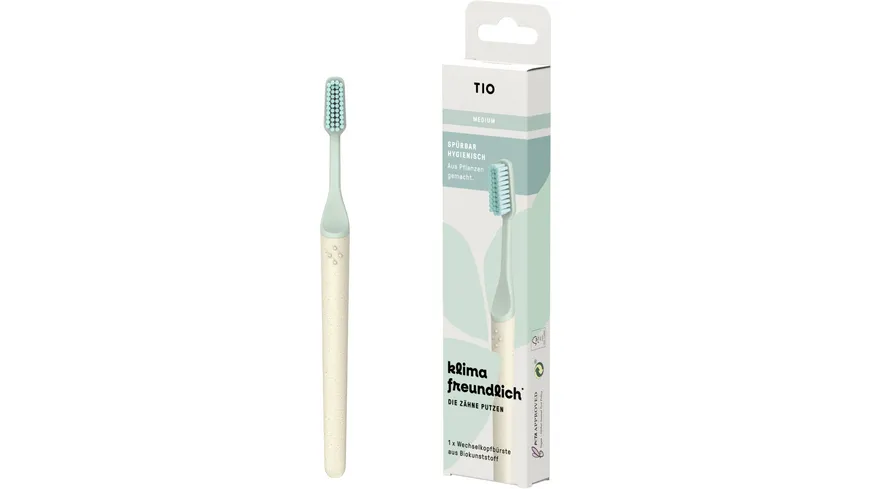 TIO Tiobrush Pflanzenbasierte Wechselkopfzahnbürste Medium