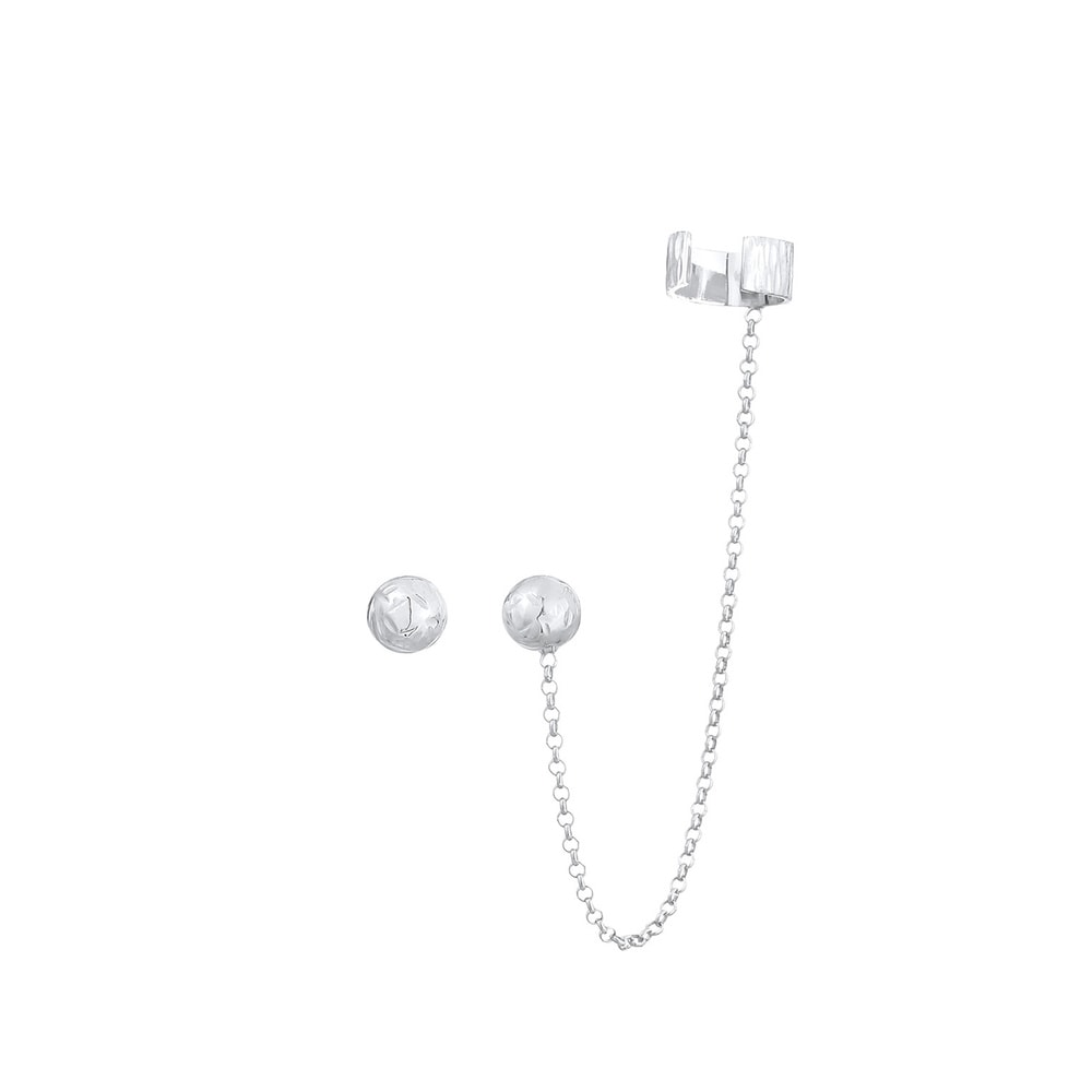 Elli Elli Boucles d'Oreilles Balle Trend Asymétrique Boucles d'Oreilles Femme - Argent Boucles d'oreilles