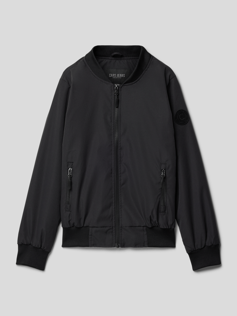 Bomberjacke mit Label-Detail Modell 'Dyvar' in schwarz