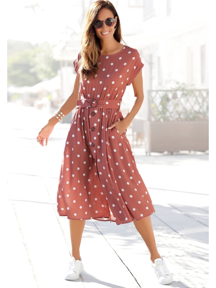 LASCANA Midikleid in marsala-creme-bedruckt günstig kaufen