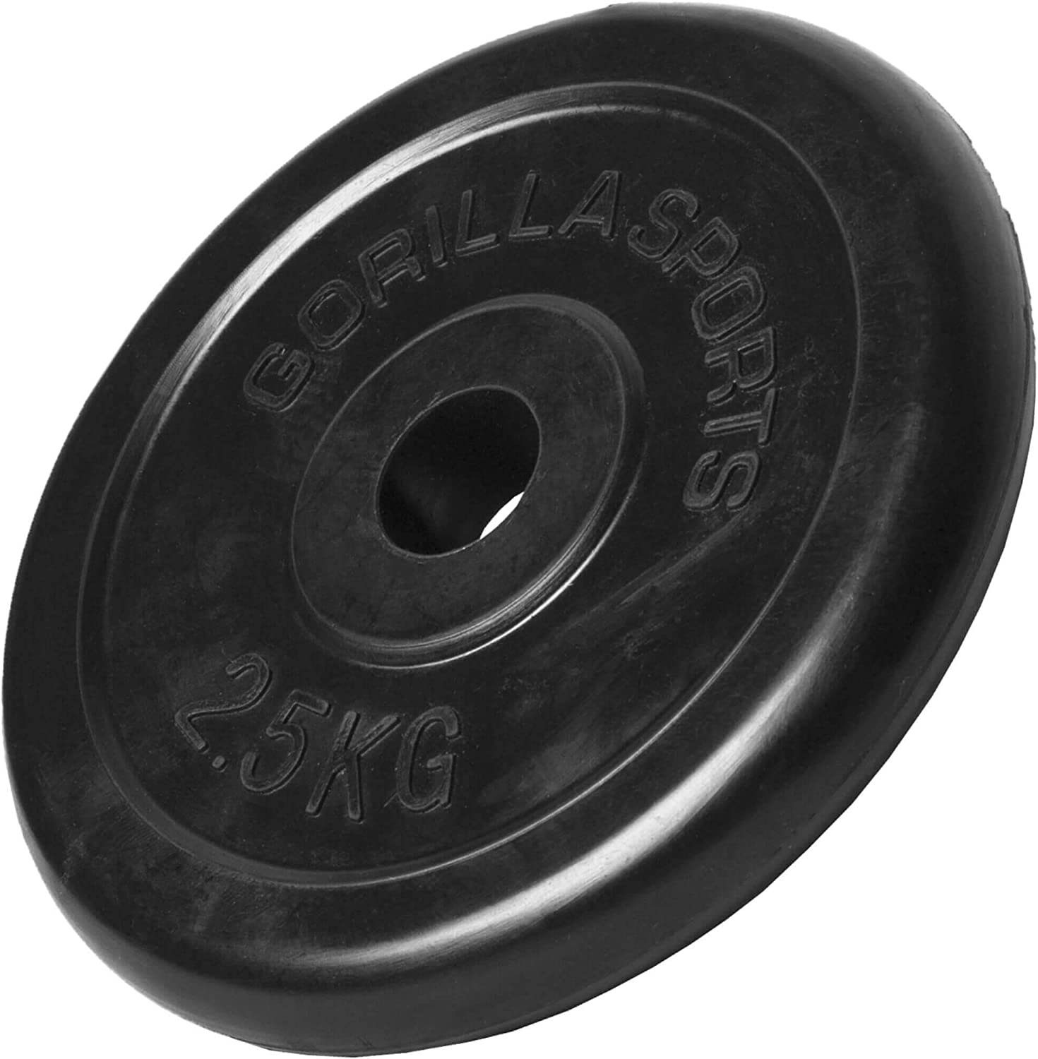 GORILLA SPORTS Hantelscheiben Einzeln/Set, 30/31mm Bohrung, Gusseisen, Gummiert, Schwarz, Hantelset