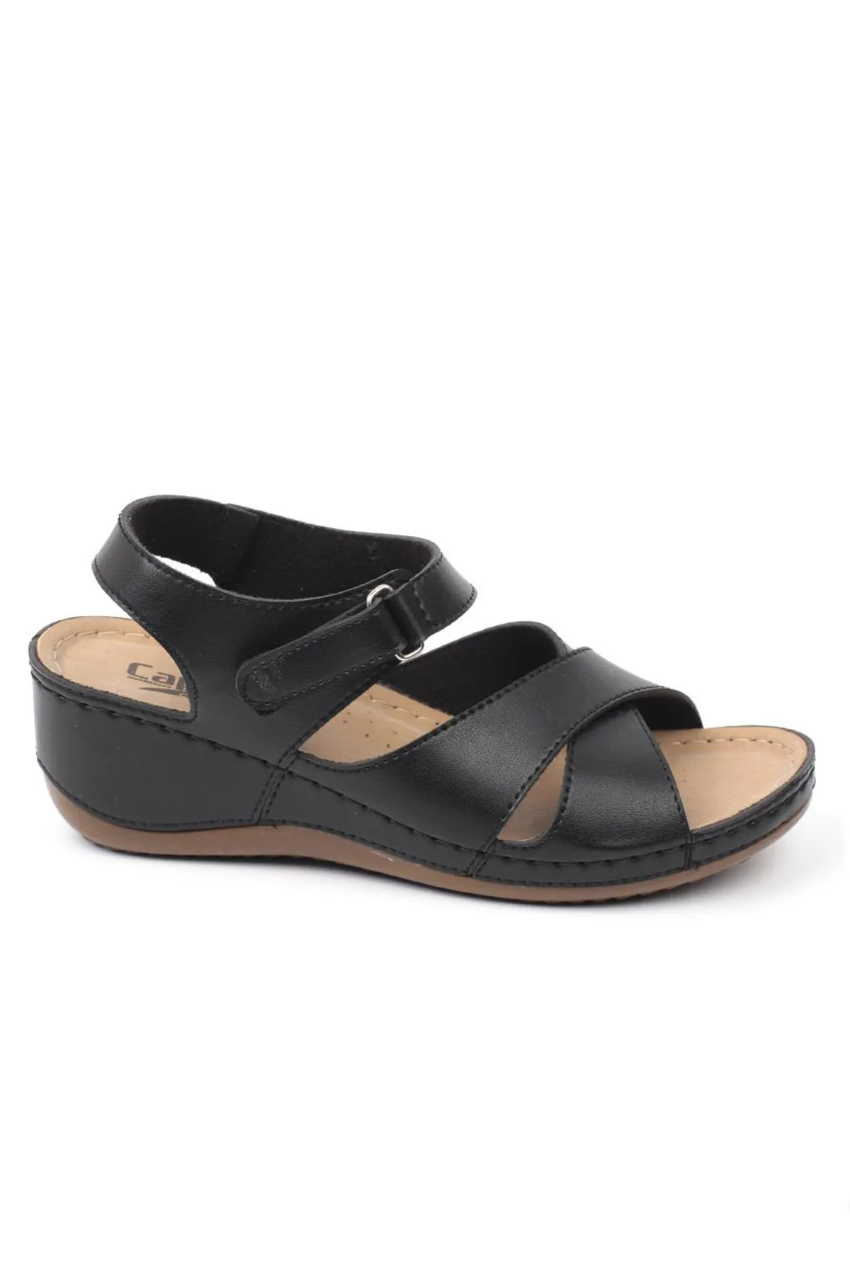 Capone Outfitters  Capone Z6312 Schwarze anatomische Komfort-Sandalen für Damen