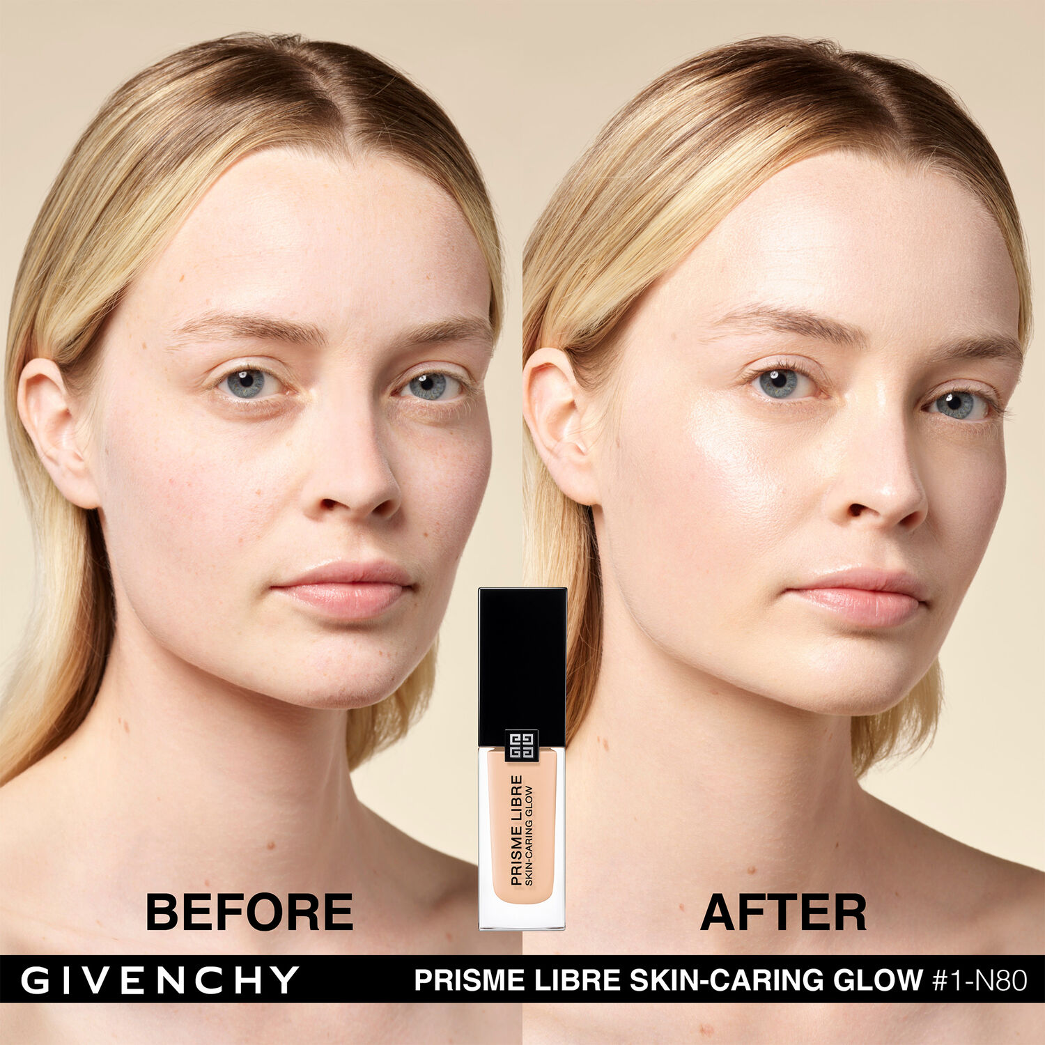 Givenchy Prisme Libre Skin-Caring Glow Fond de Teint Sublimateur de Peau - Eclat & Correction 12h - Hydratation 24h