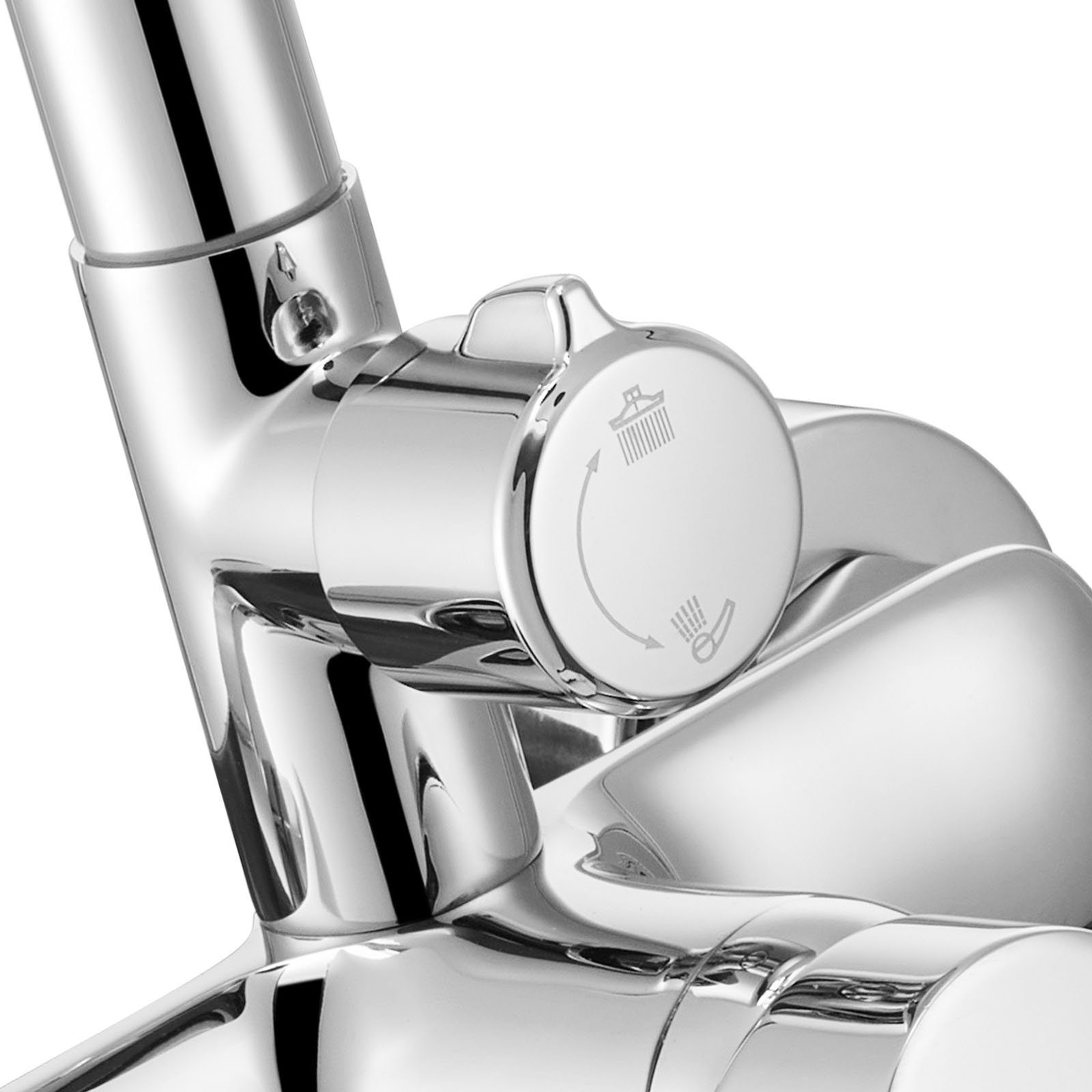 Auralum Duschsystem Duschset Duschkopf-Mischbatterie 2-Funktion Regendusche, Höhenverstellbar, Duscharmatur Komplettset