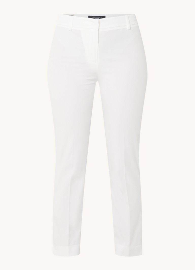 MaxMara Cecco mid waist slim fit cropped chinos with piped pockets