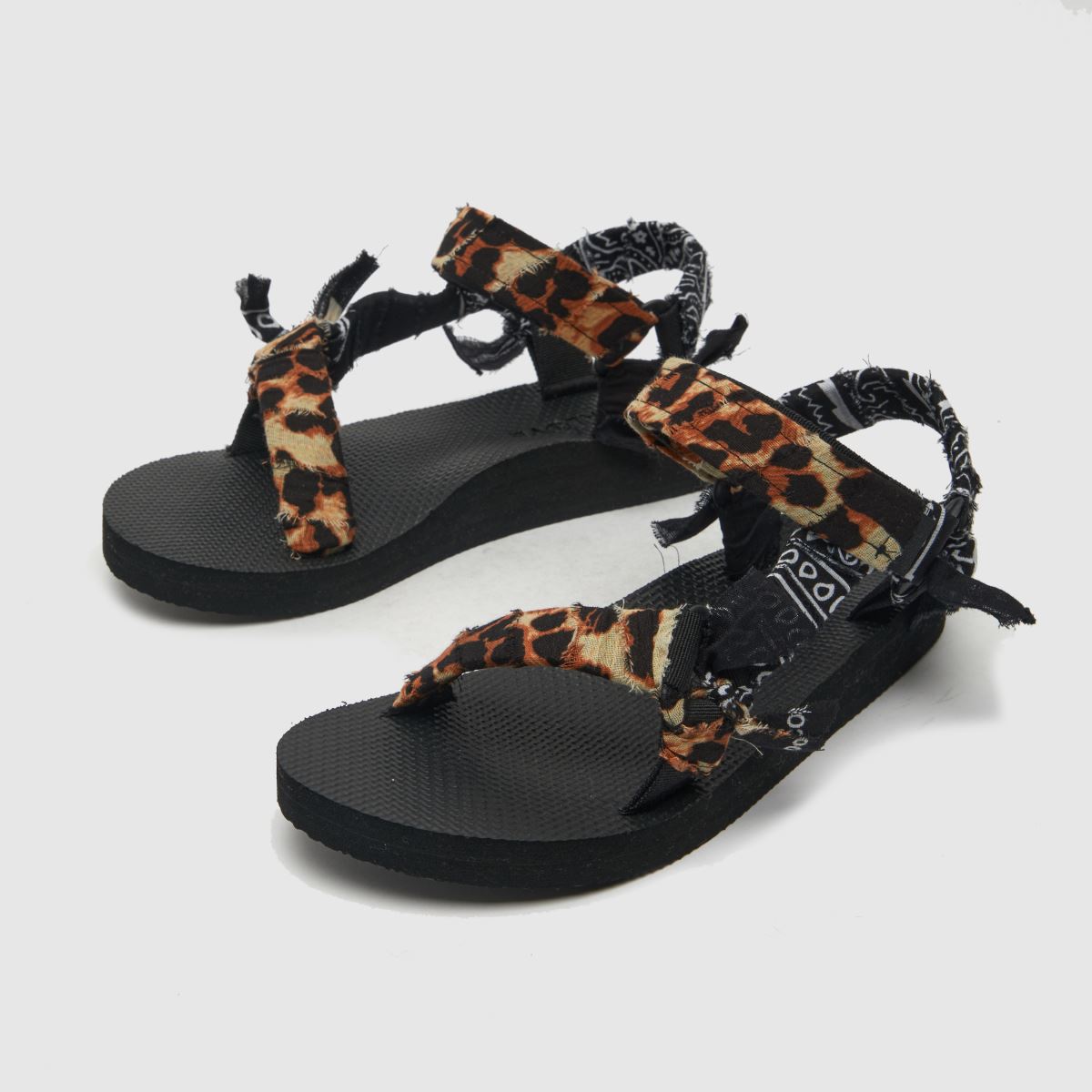 ARIZONA LOVE – Trekky – Leopardfärgade bandanasandaler i svart och orange