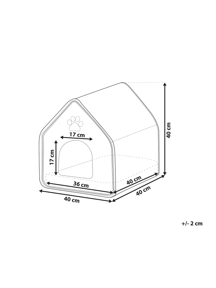 Beliani Tierbett JANGI in Grau - (W) 40 x (H) 40 x (L) 40 cm günstig kaufen onesize