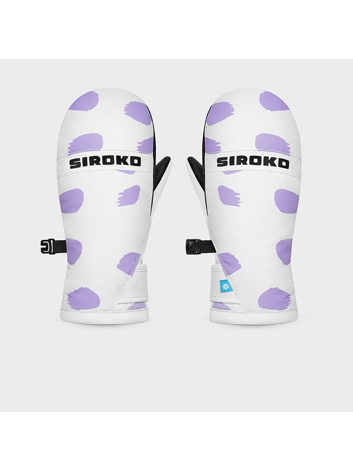Siroko Funktionsfäustlinge ''Polka dots'' in Weiß/ Lila günstig kaufen
