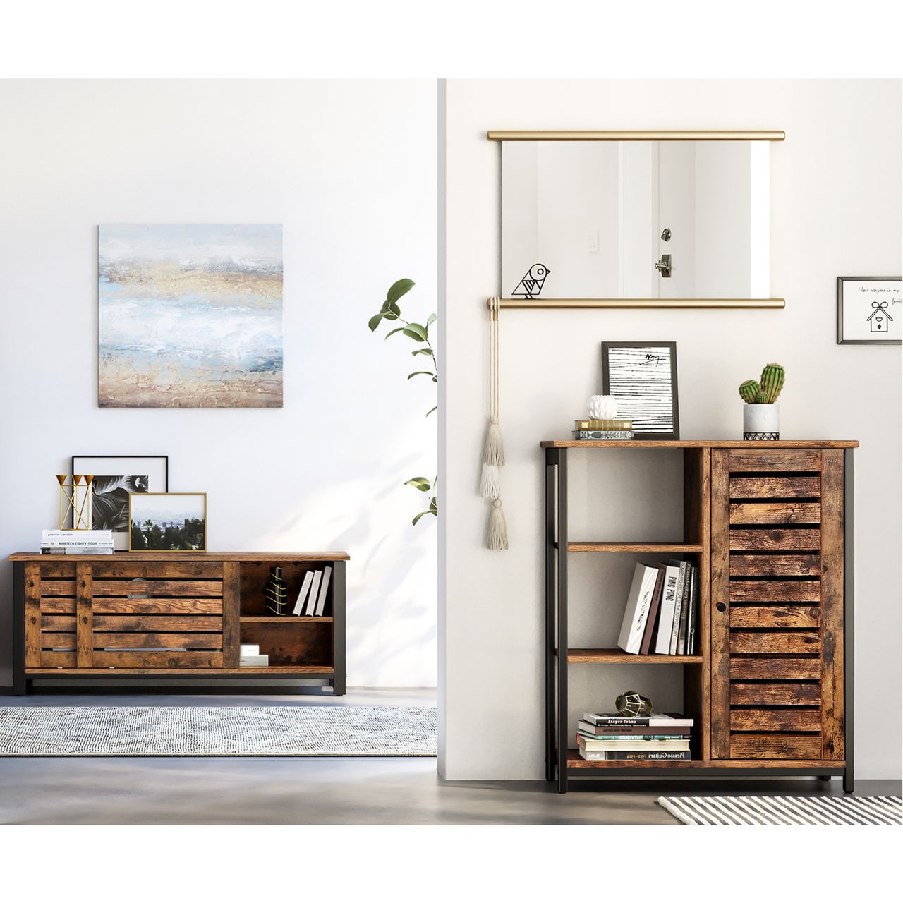 Vasagle Sideboard mit 3 offenen Ablagen 70 x 30 x 81 cm (L x B x H)