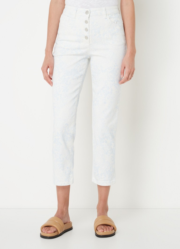 Calça jeans cropped de cintura alta e corte justo Phase Eight Cordelia com estampa floral.