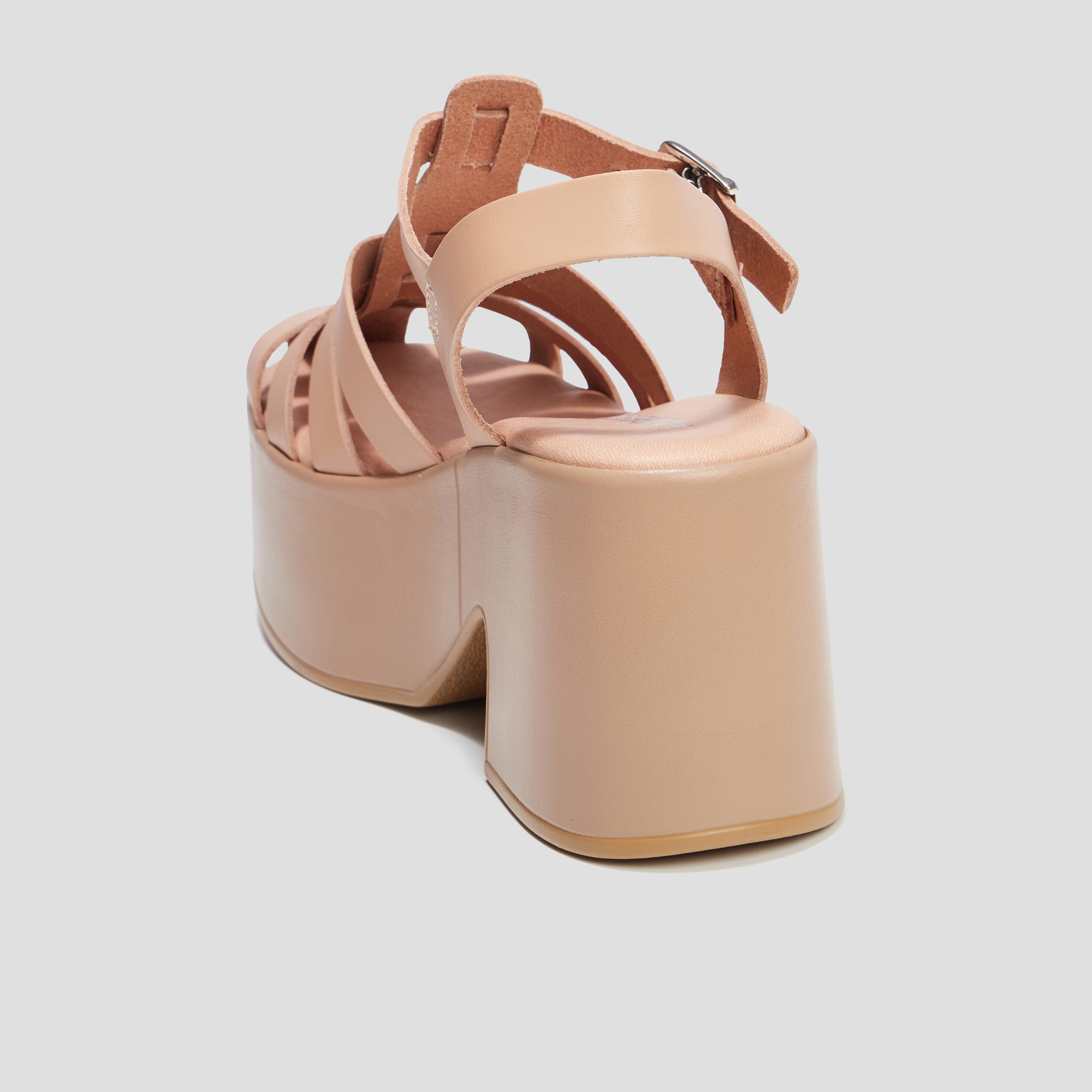 Sandales compensées en cuir Liberto rose femme | La Halle