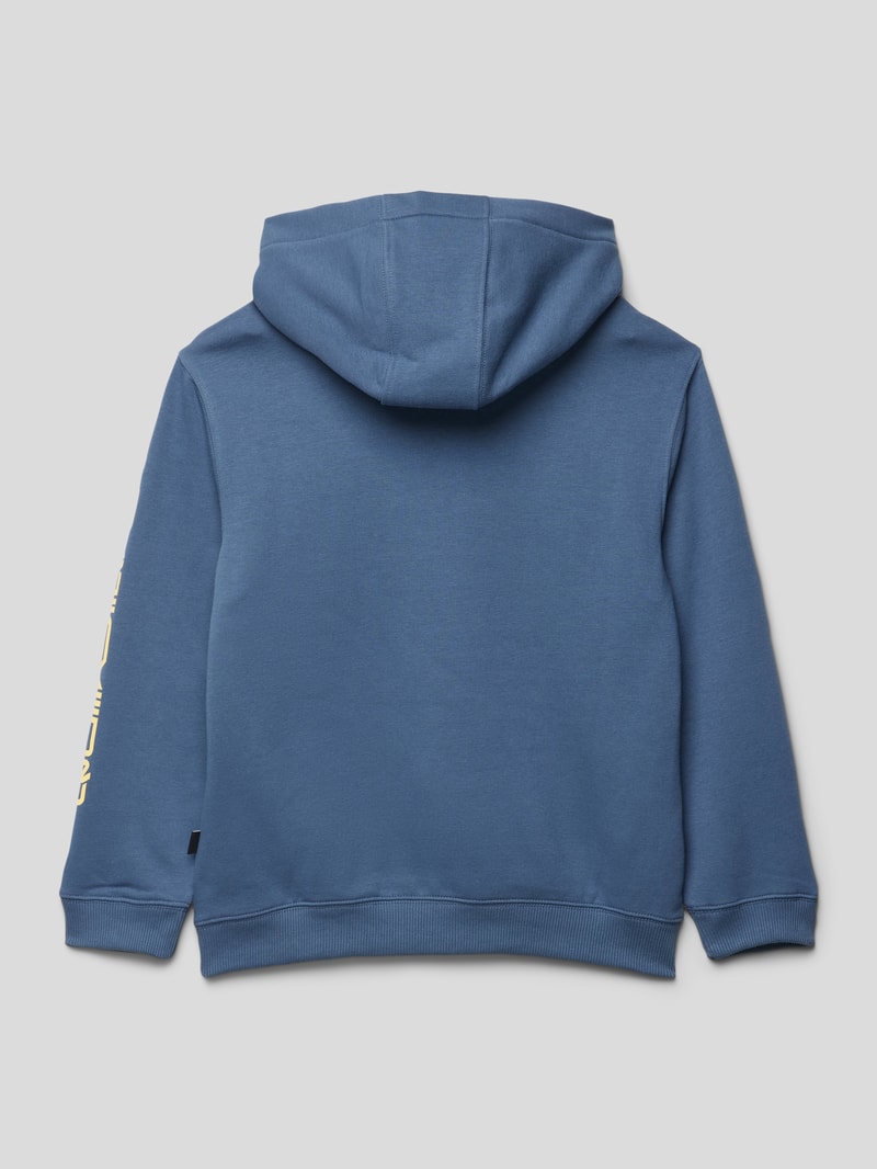 Hoodie mit Label-Details Modell 'OMNI' in rauchblau