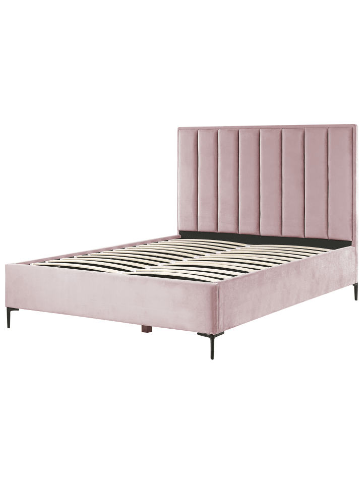 Beliani Doppelbett SEZANNE in Rosa/Schwarz - (W) 170 x (H) 142 x (L) 215 cm günstig kaufen onesize