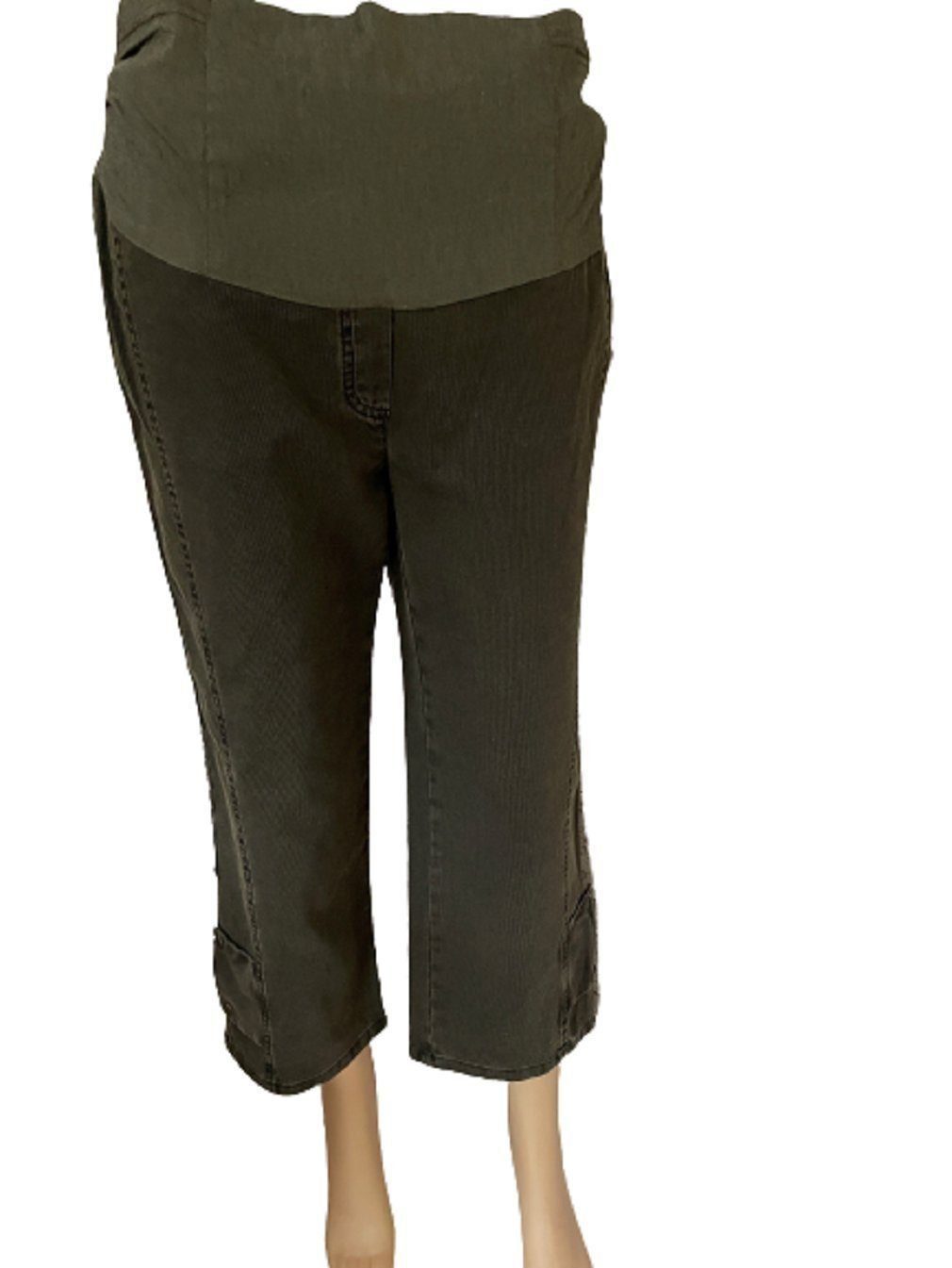 christoff Umstandshose N-22115 grau-grün 3/4-Hose Knickers Cordoptik