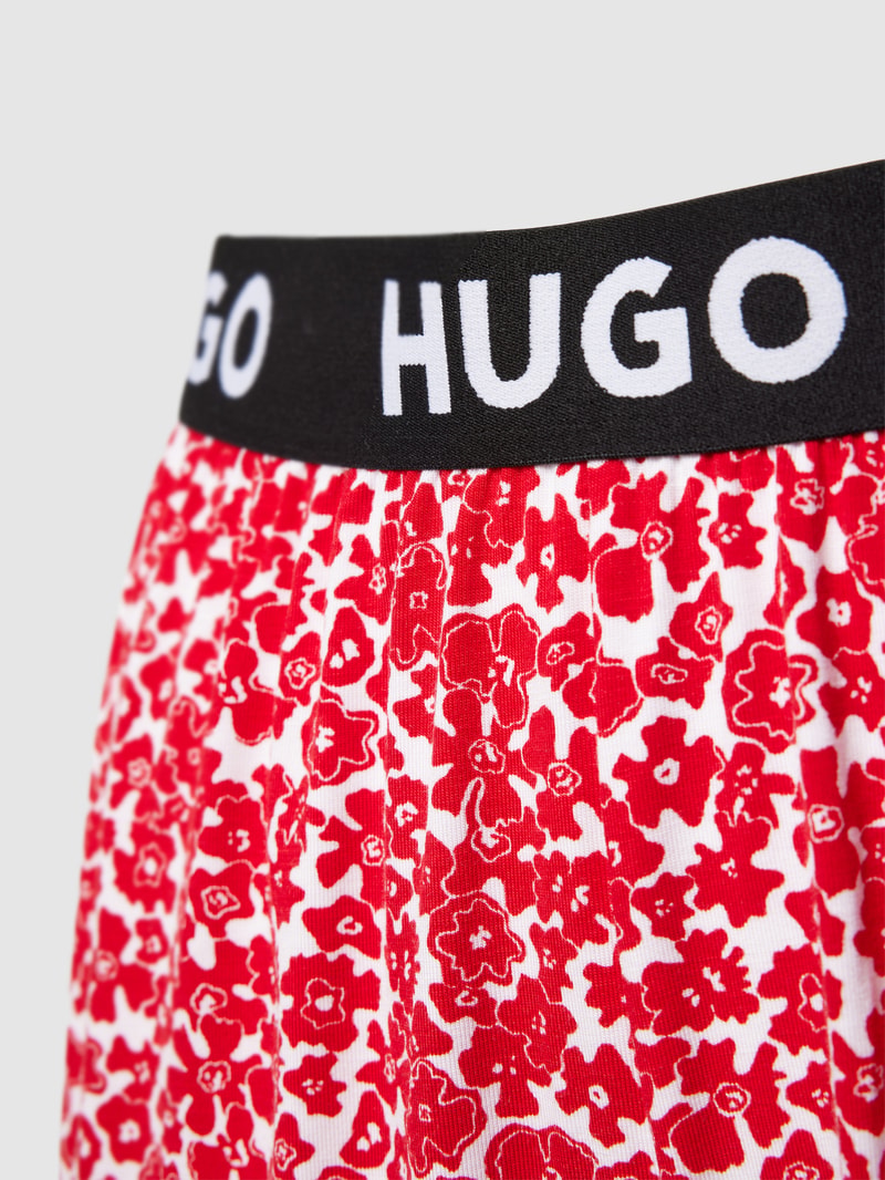 Pyjama-Shorts mit elastischem Logo-Bund Modell 'UNITE' in rot