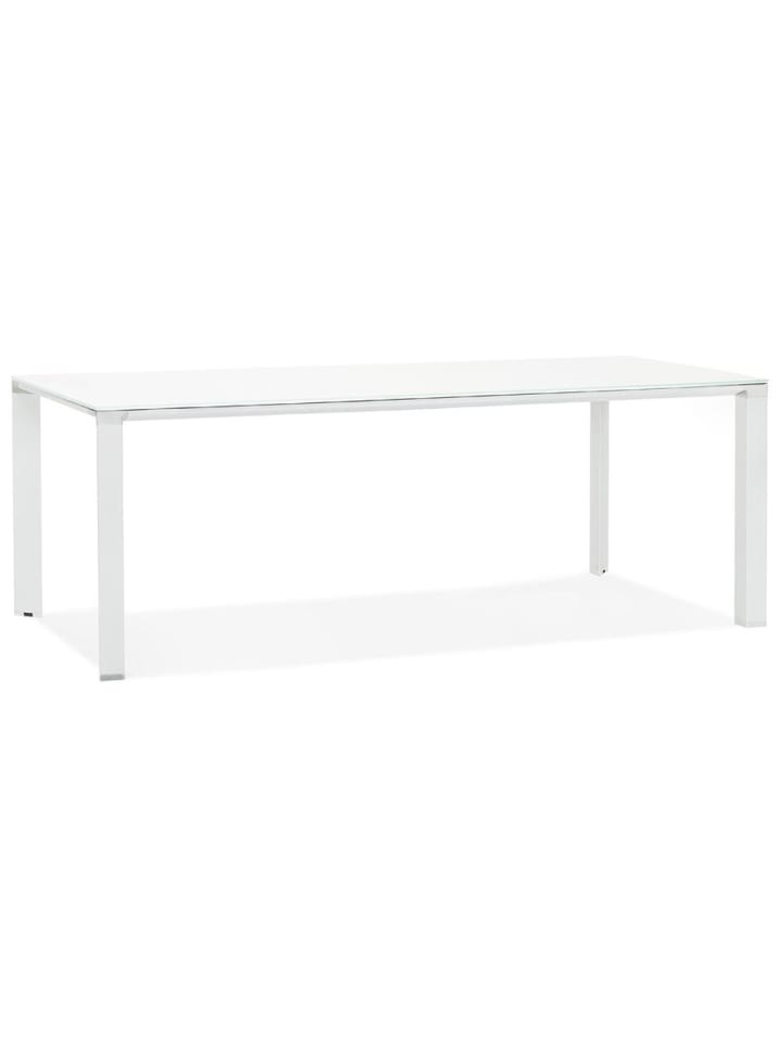 KADIMA DESIGN Schreibtisch Glas & Metall, 200x100cm minimalistisch funktional in Weiß günstig kaufen onesize