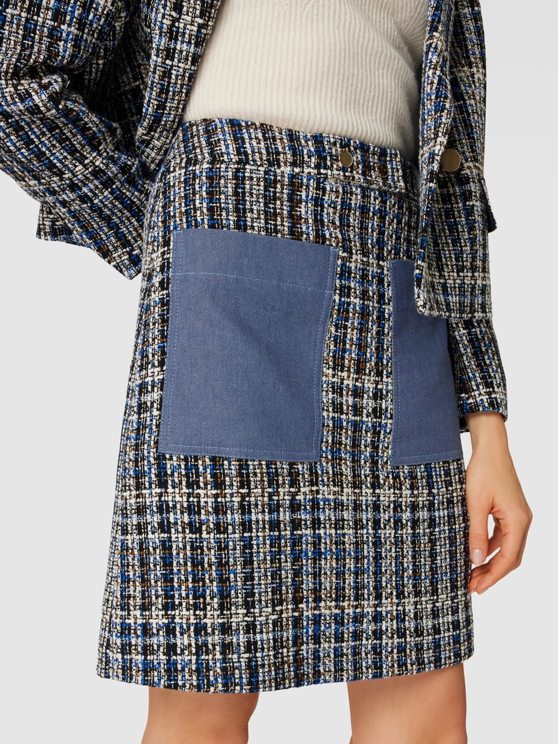 Minirock in Bouclé-Optik Modell 'Vaninoa' in blau