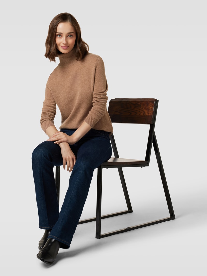 Kaschmirpullover in melierter Optik in camel meliert