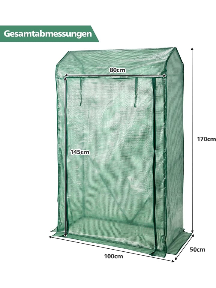 COSTWAY Gewächshaus 100x50x170cm in Grün günstig kaufen onesize
