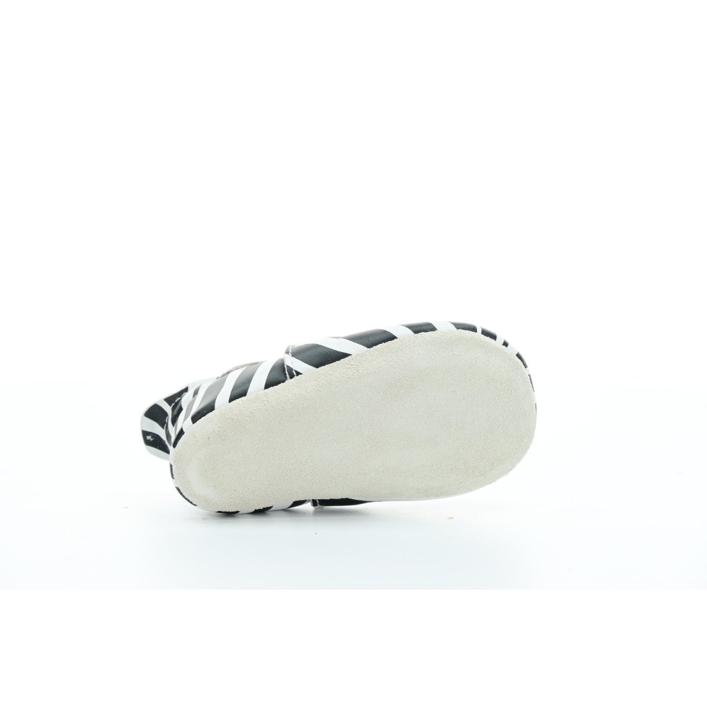 Bobux Zebra Print White (Soft Sole) Krabbelschuhe