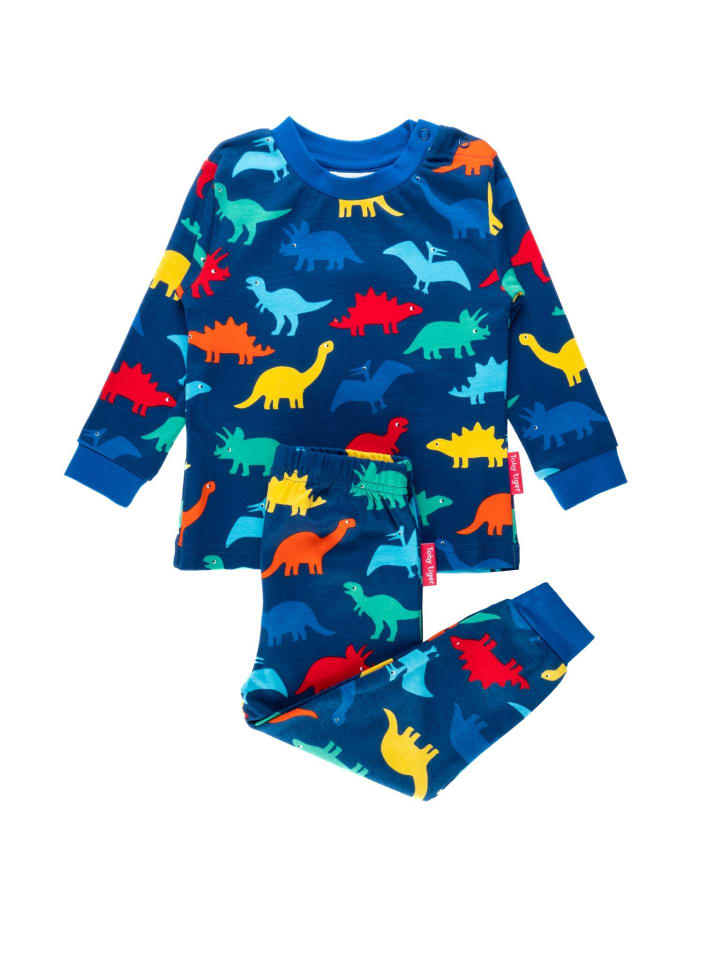 Toby Tiger Schlafanzug mit buntem Regenbogen Dinosaurier Print in bunt günstig kaufen