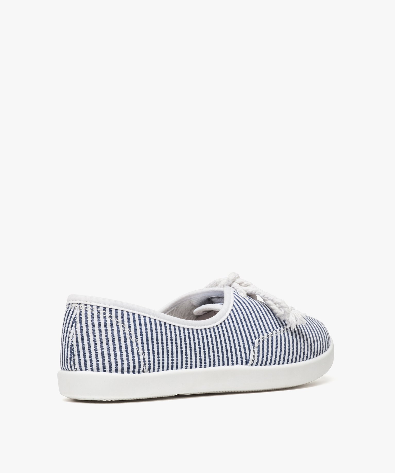 Baskets femme fines en toile avec lacets cordelette raye | GEMO