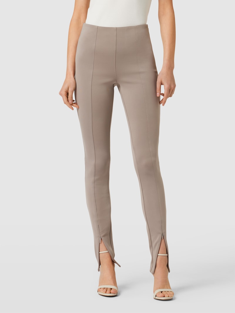 Leggings mit elastischem Bund in taupe