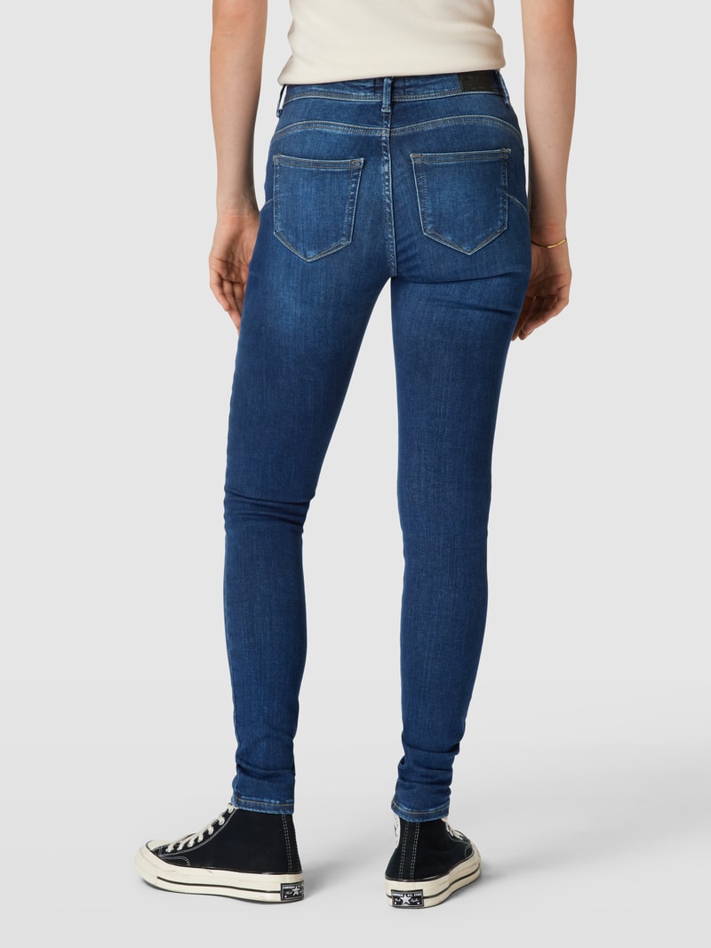 Slim Fit Jeans mit 5-Pocket-Design Modell 'PUSH' in dunkelblau