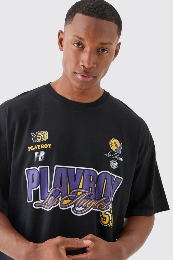 Oversize T-Shirt mit lizenziertem Playboy-Print