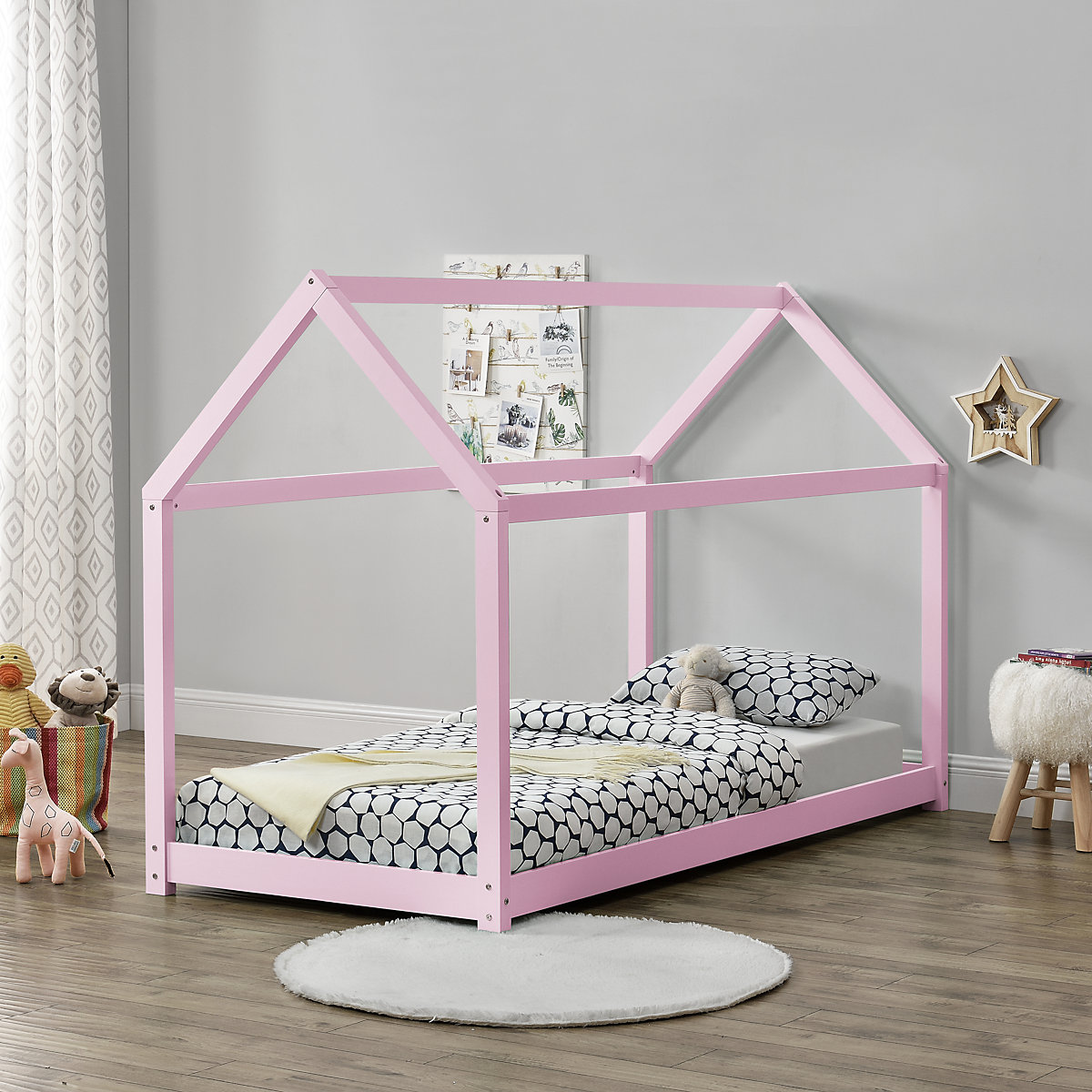 Kinderbett 90x200cm Haus Holz Bettenhaus Hausbett in verschiedenen Farben