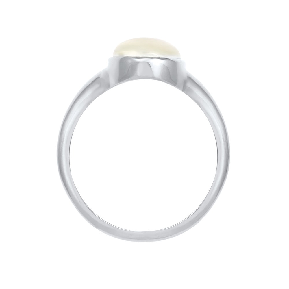 Elli Elli Bague Femmes avec Pierre de Lune en Argent Sterling 925 Plaqué Or Bague