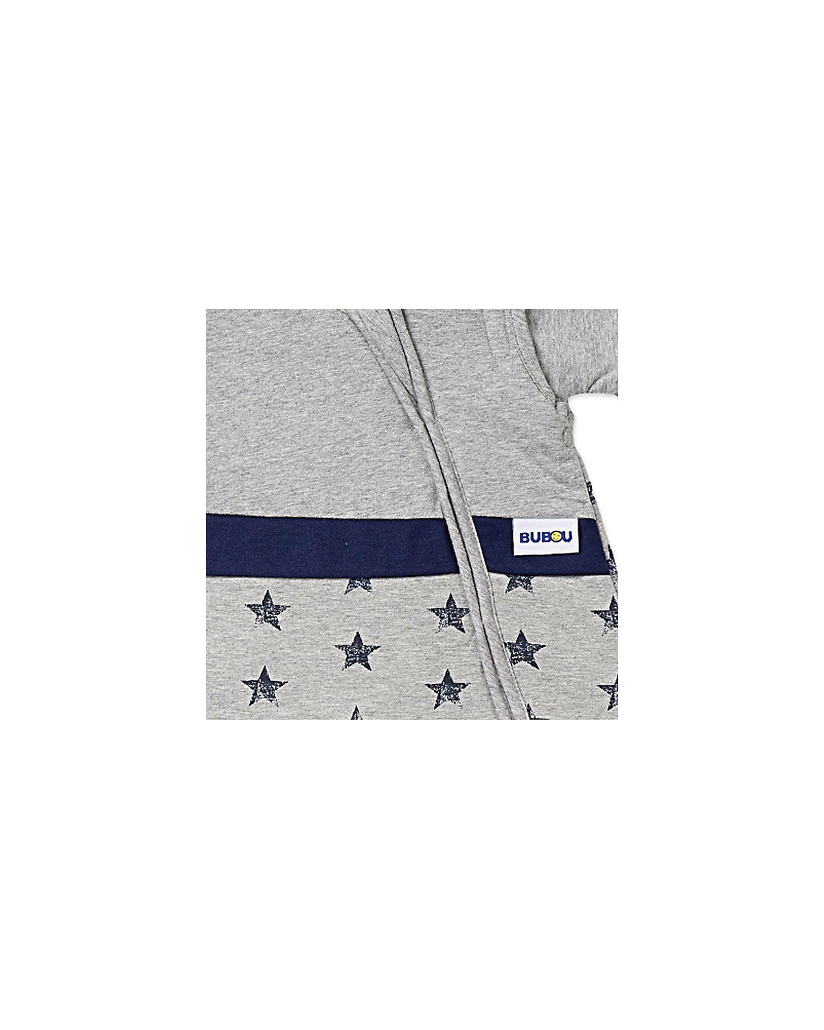 Schlafsack Bubou, grau meliert / Stern blau, Gr. 50/60 cm