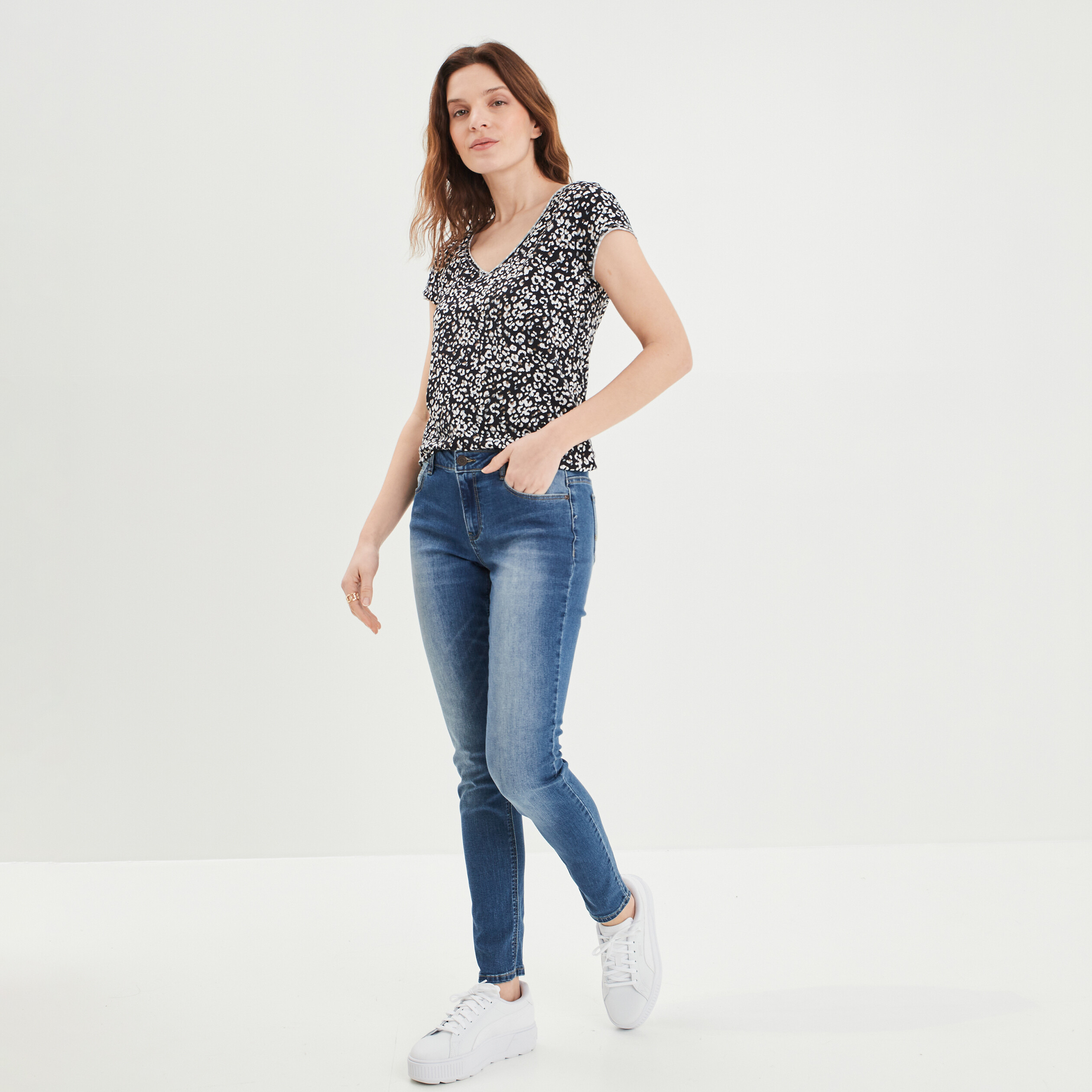 T-shirt manches courtes noir femme | La Halle