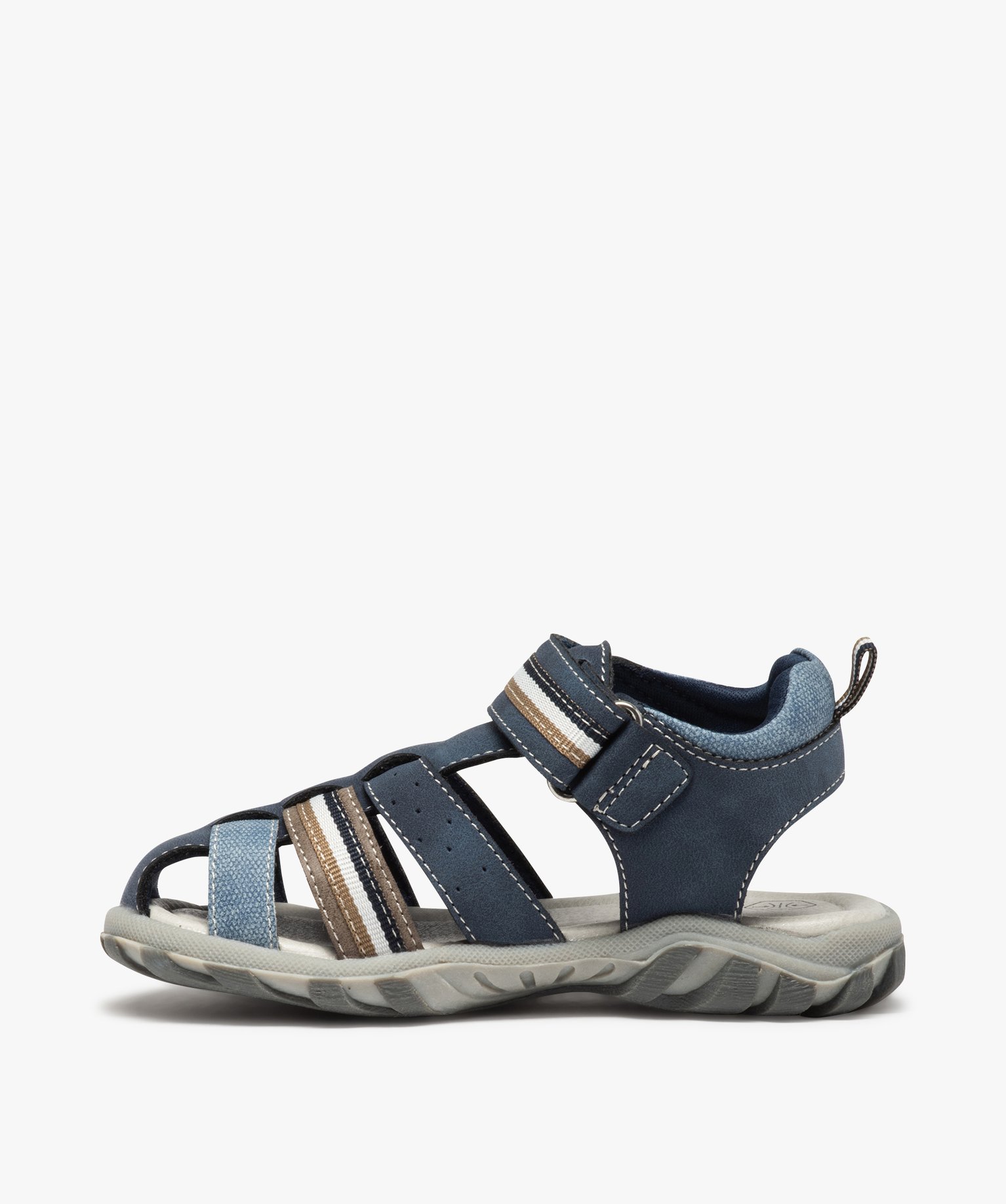 Sandales Garçon multi-brides fermeture scratch bleu | GEMO
