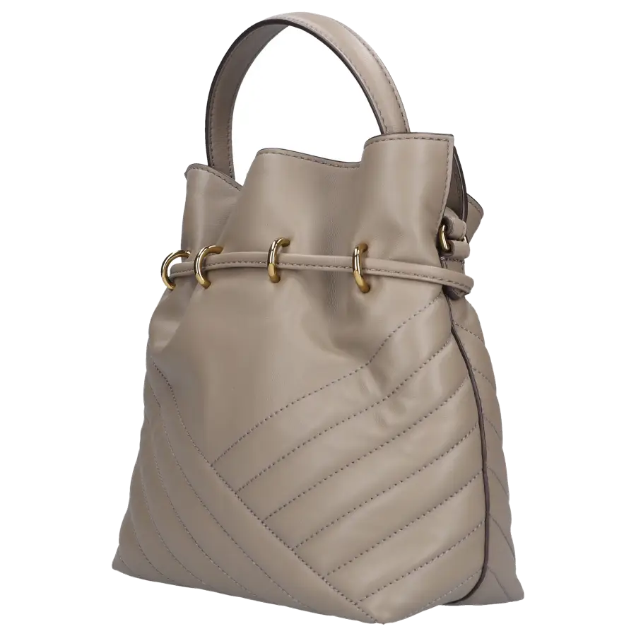 Tory Burch - Handtasche CHEVRON MINI BUCKET Kalbsleder - beige