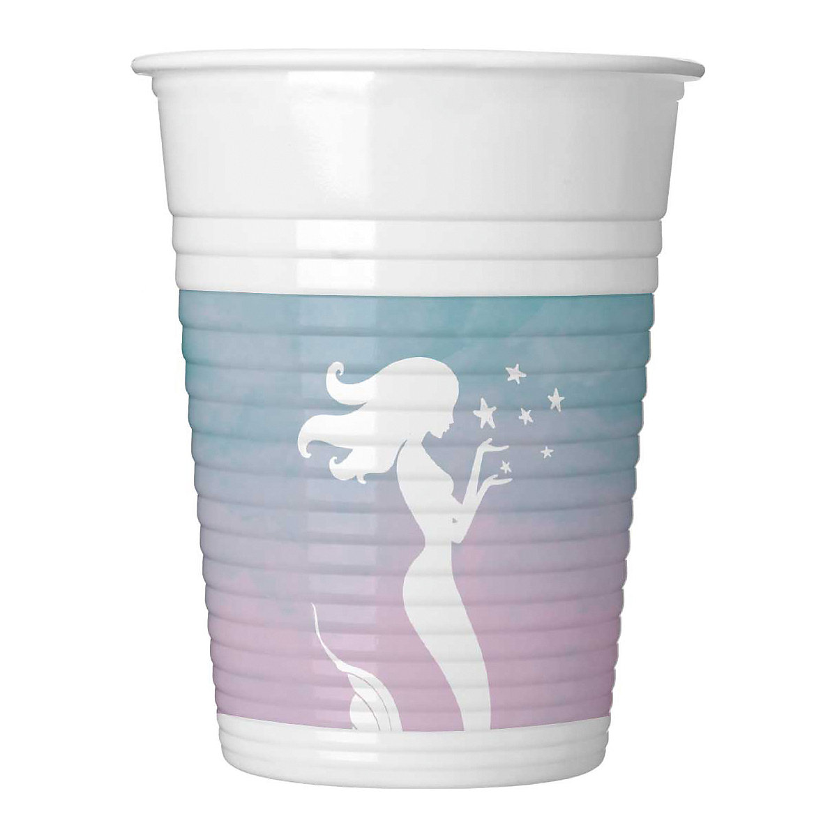 Partybecher/Trinkbecher Meerjungfrau, 200 ml, Kunststoff, 8 Stück
