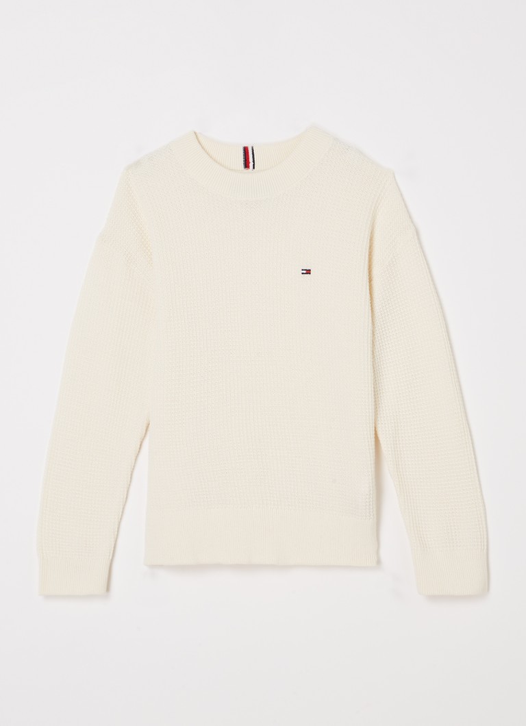 Pulover Tommy Hilfiger texturat tricotat fin