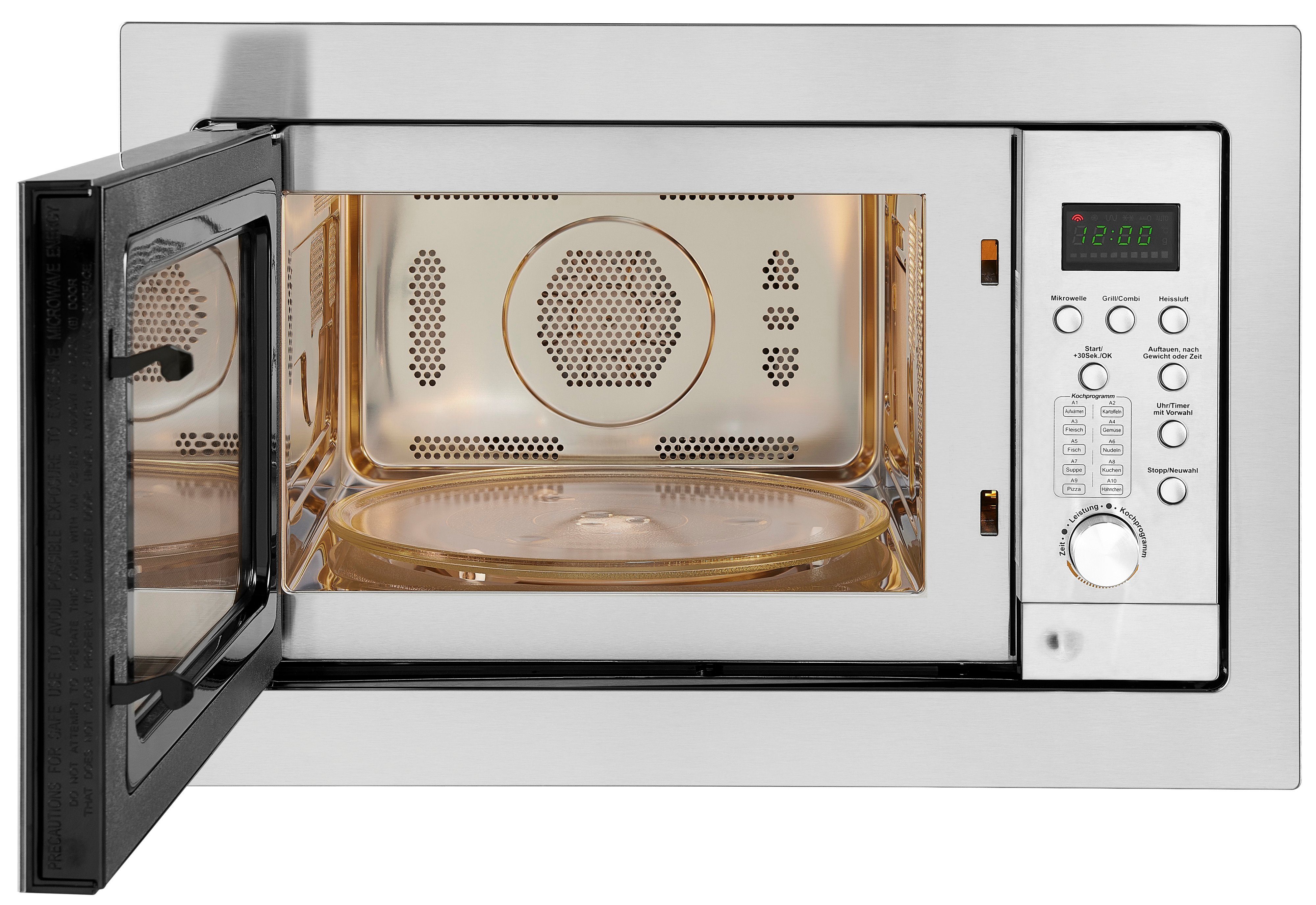 exquisit Einbau-Mikrowelle EMW 2539.1 HI, Heißluft, Grill, Kombi-Funktionen, 25,00 l, digitaler Timer, 10 Automatikprogramme