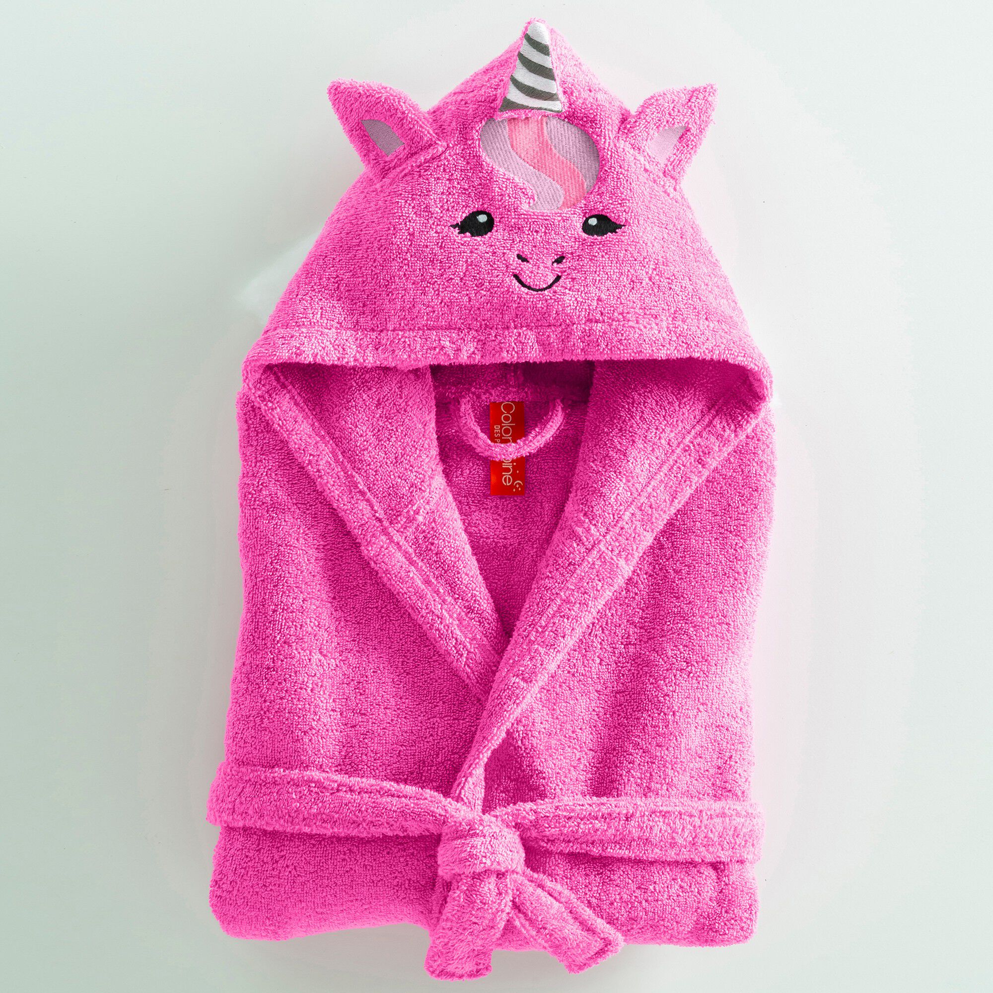 Peignoir de bain enfant licorne à capuche éponge coton