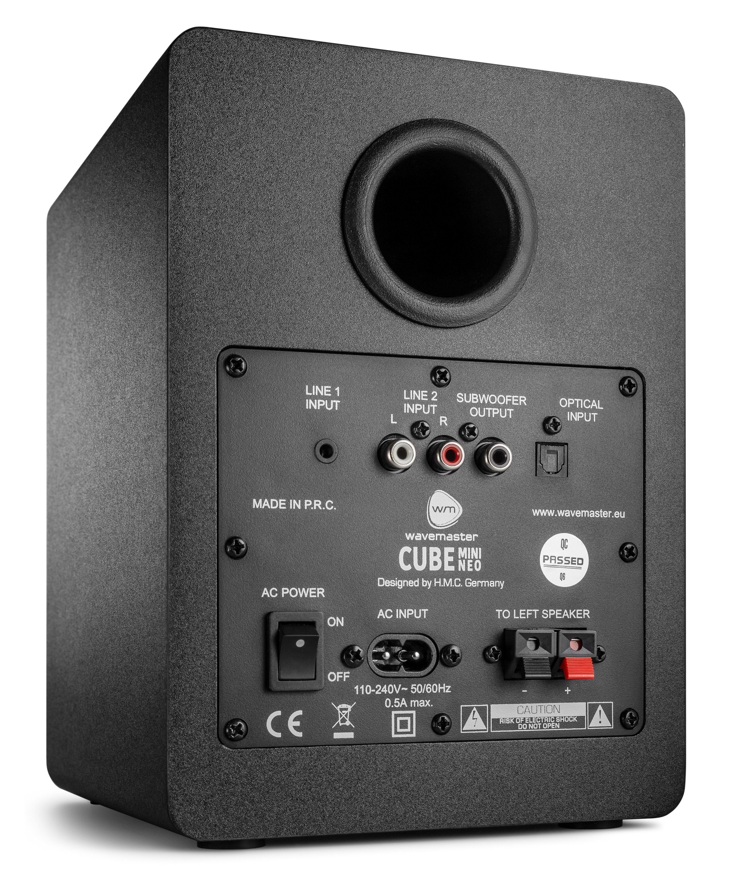 Wavemaster CUBE MINI 2.0 Regal-Lautsprecher (Bluetooth, 36 W, IR-Fernbedienung, Auto Switch, Subwoofer-Ausgang)