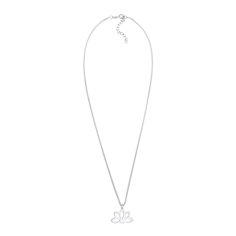 Elli Elli Collier Femmes Pendentif Fleur de Lotus Spirituel en Argent Sterling 925 Bijoux