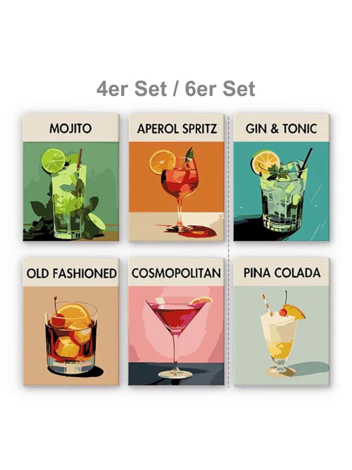 ARTNANAS Mini Malen nach Zahlen 4er/6er Set-