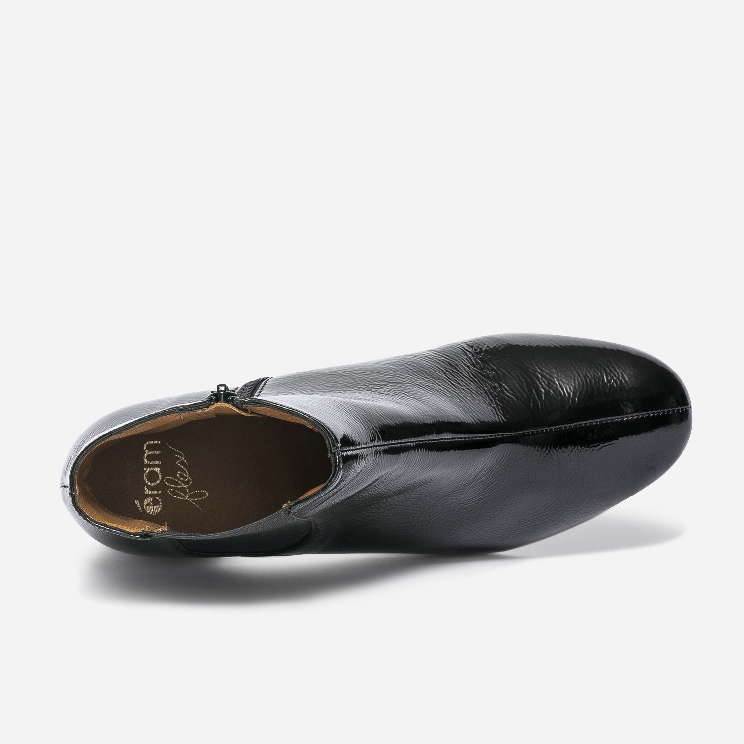 Chelsea boots ERAM FLEX noir en cuir verni