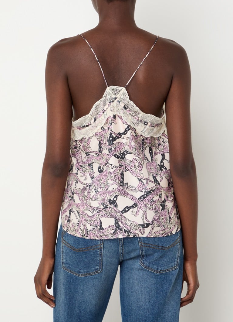 Zadig&Voltaire Christo silk top with lace details