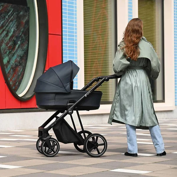 Nordbaby Active Lux Stroller Set Black Ink, Chrome Frame