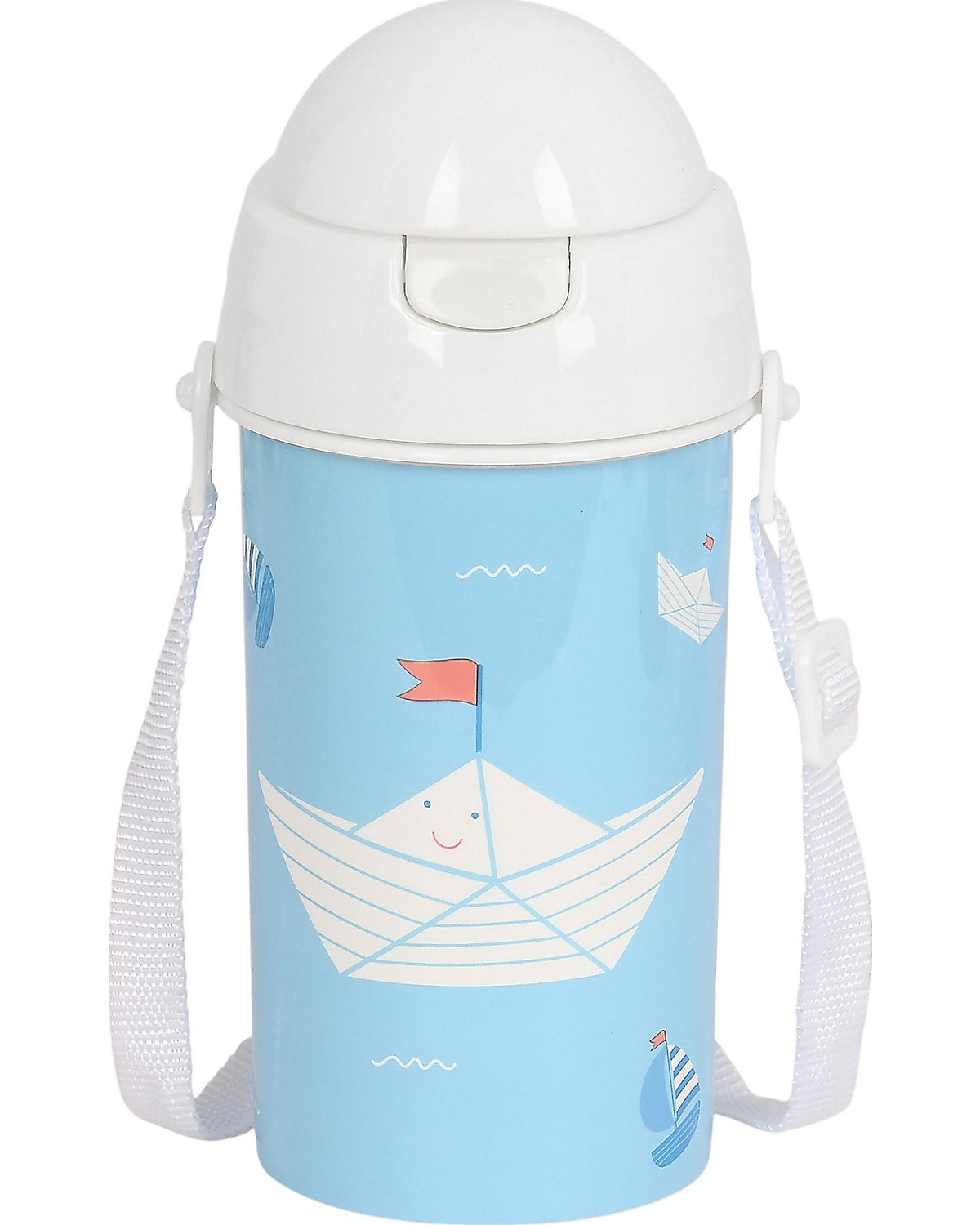 Trinkflasche Schiffchen, automatische Öffnung, inkl. Halm, 500 ml